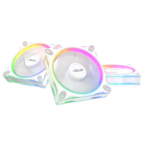Asus Prime MR120 ARGB Reverse Blade 120mm PWM Case Fans (3 Pack), Sleeve Bearing, 28mm Frame, Dual-Sided Lighting, 1600 RPM, White Asus Prime MR120 ARGB Reverse Blade 120mm PWM Case Fans (3 Pack), Sleeve Bearing, 28mm Frame, Dual-Sided Lighting, 1600 RPM, White